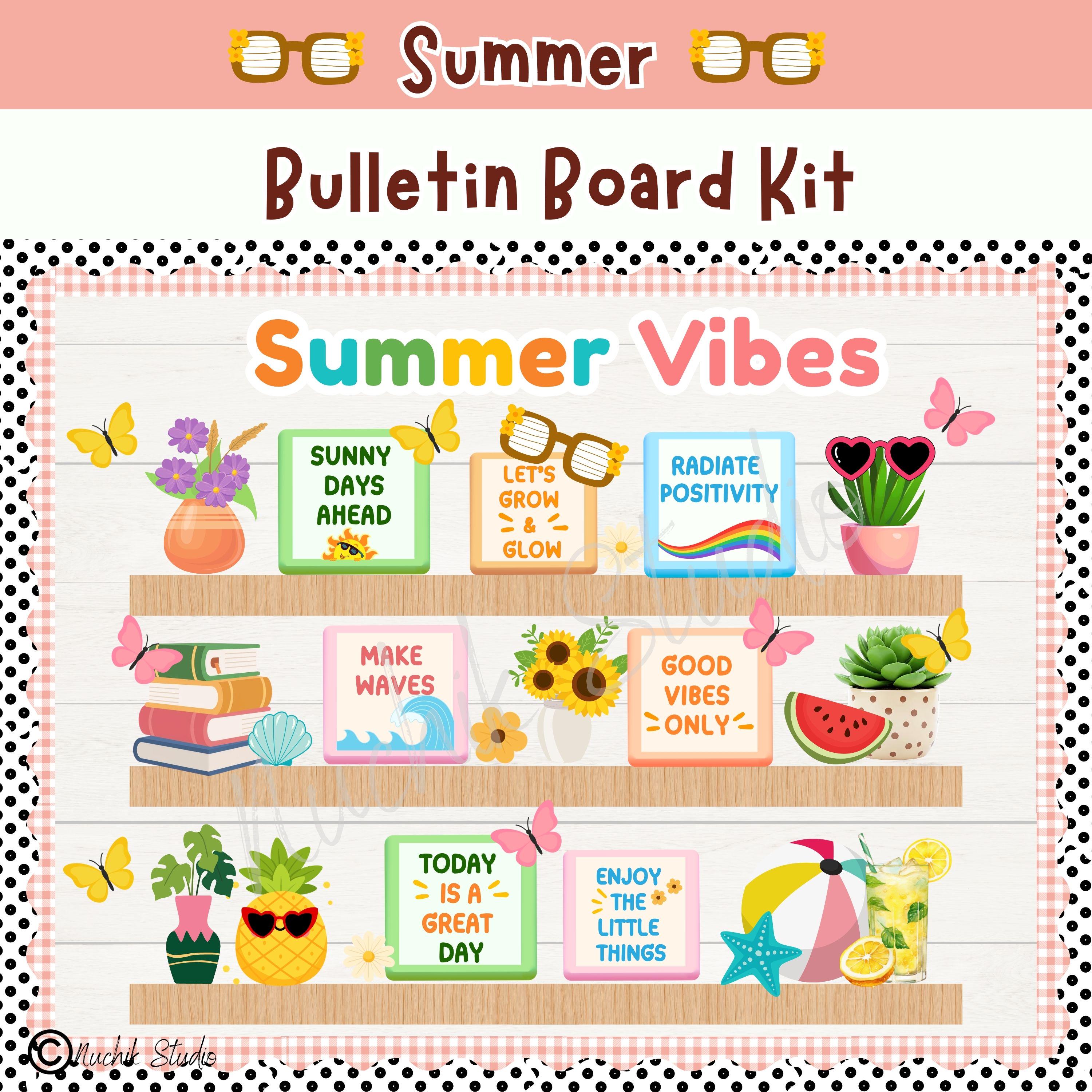 Summer Bulletin Board Kit Printable | Retro Pastel Classroom Decor - Etsy