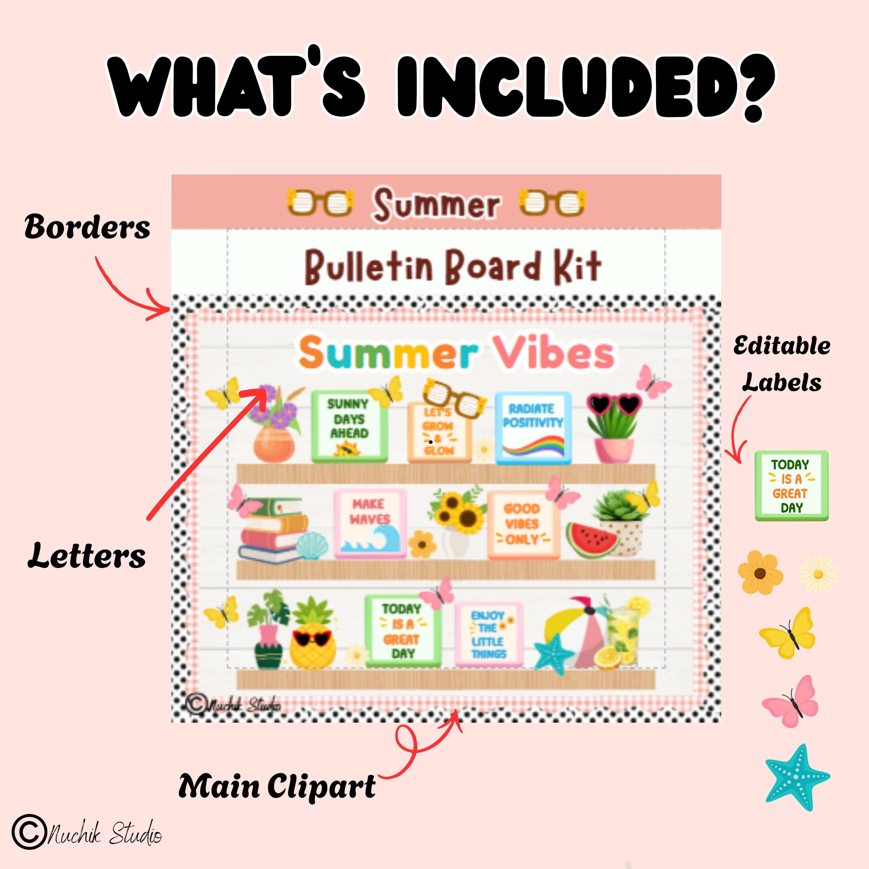 Summer Bulletin Board Kit Printable | Retro Pastel Classroom Decor - Etsy