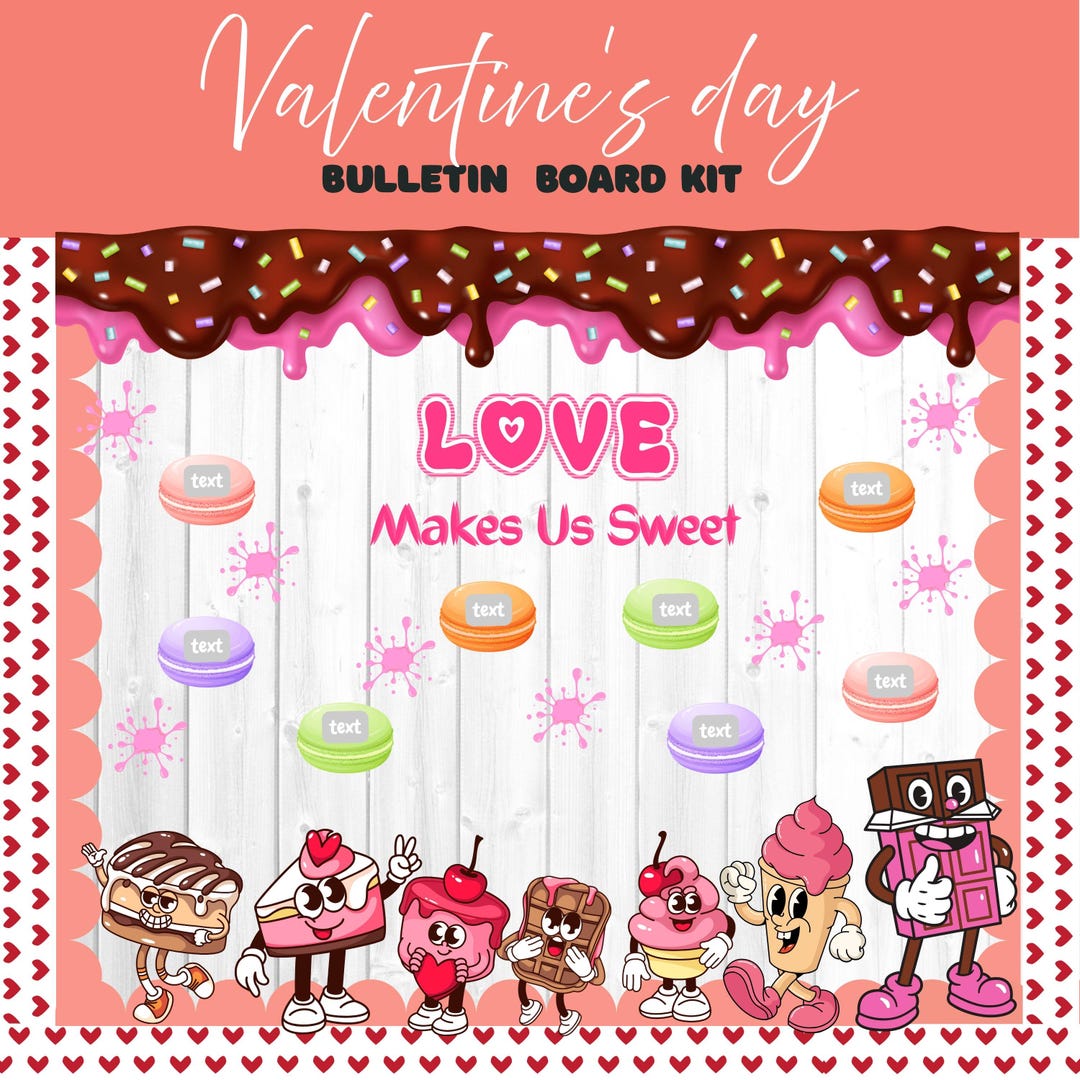 Valentine Bulletin Board Set | Cute Candy & Love Theme | Classroom Wall ...