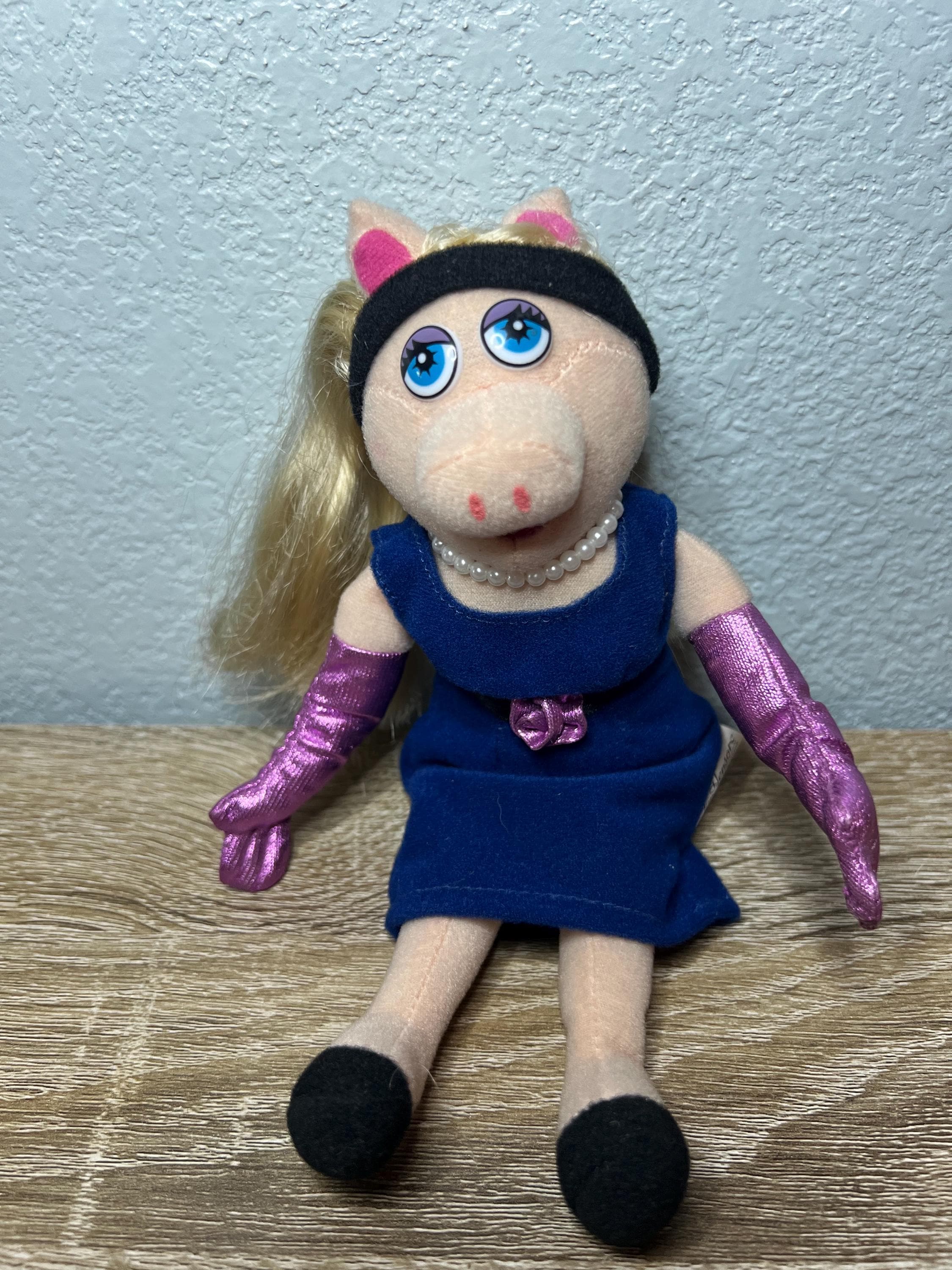 miss piggy blue dress Vintage Plush Doll Evening Sababa Toys Jim Henson Muppets 2004 Piggy muppets