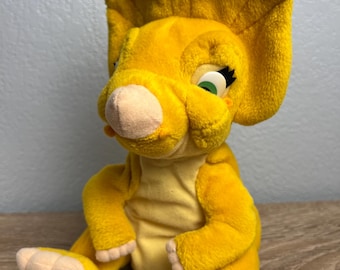 Vintage 1996 Land Before Time Cera Plush Triceratops Stuffed Dinosaur Yellow Equity Toys