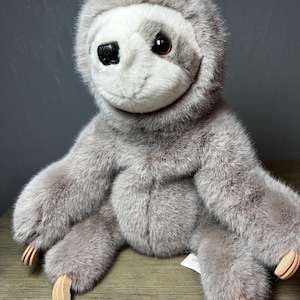 Douglas Sloth Plush Realistic Soft Stuffed Animal Gray Cuddle Toy 12 Inch