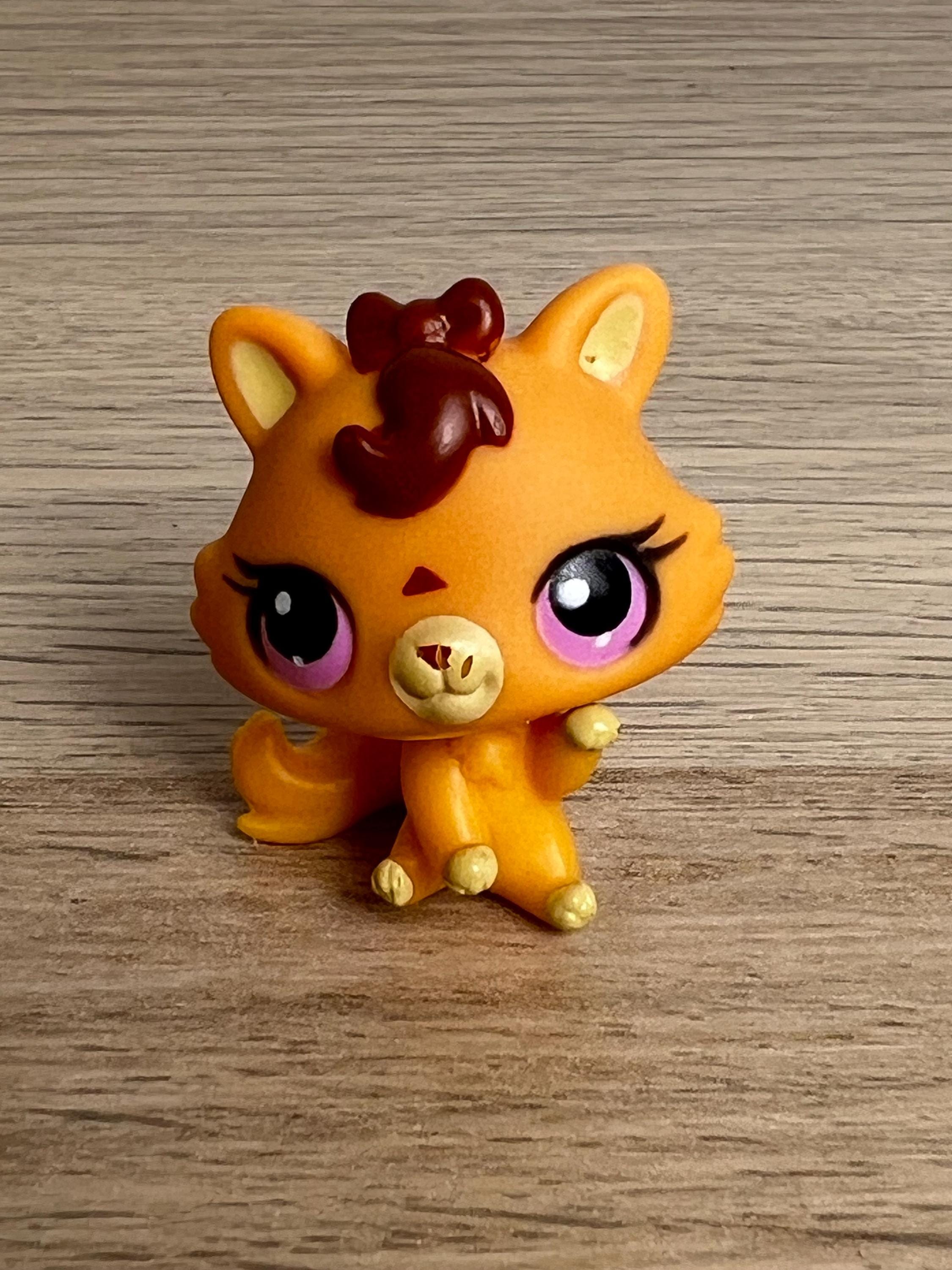 Littlest Pet Shop Orange Kitten Pink Eyes Bow LPS Cat Figure - Etsy