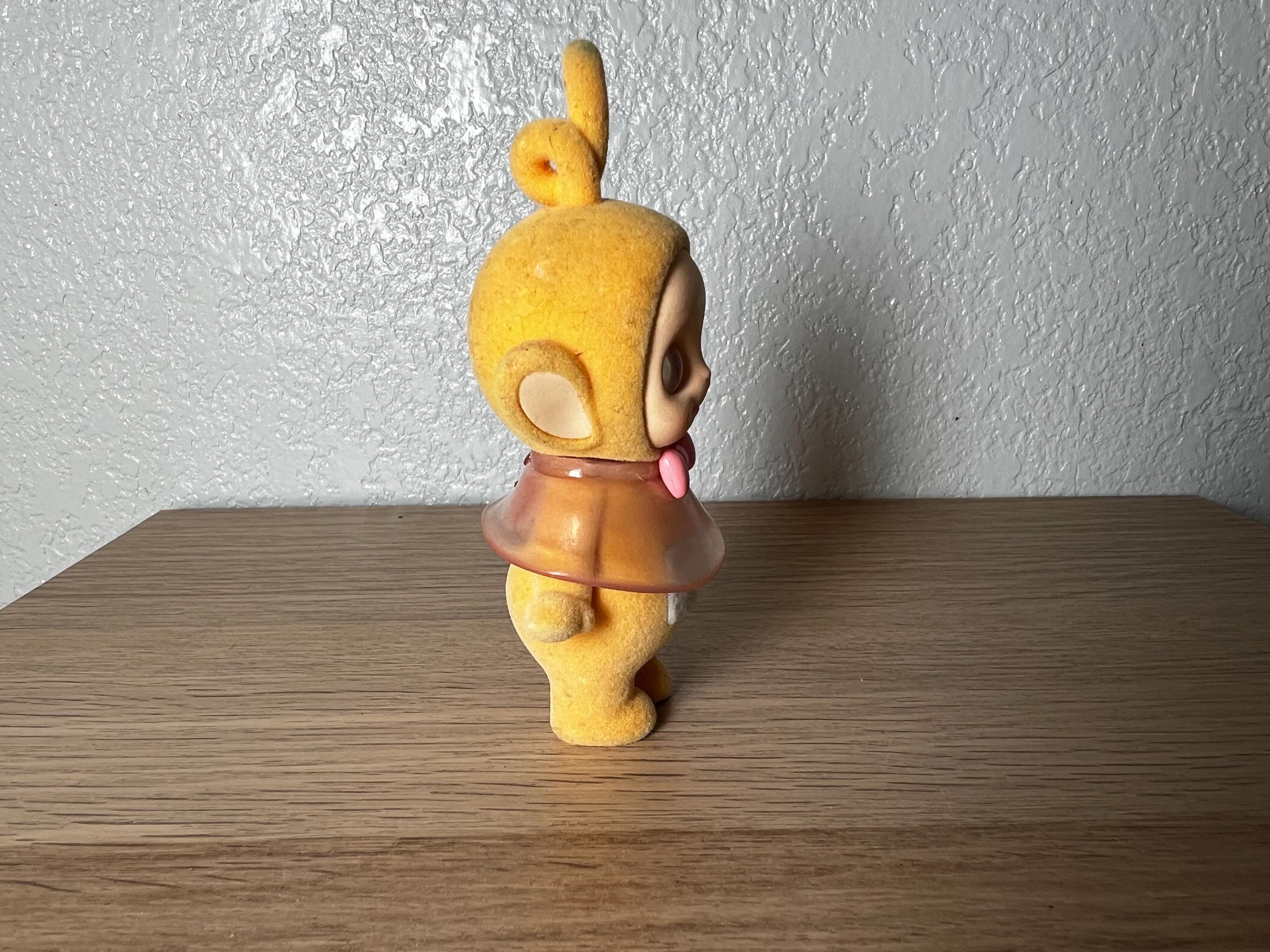 Teletubbies Laa Laa Flocked Figure Wildbrain Yellow Vinyl Toy Cute