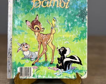 Libro de cuentos de Bambi de Disney, edición de 1984, Walt Disney, para niños