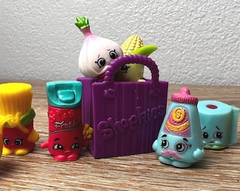 Shopkins Season 2 Lot of 9 Figures w/ Purple Basket Fifi Fruit Juicy Orange + More