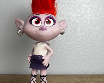 DreamWorks Trolls Barb Doll Red Mohawk Punk Rock Troll Figure Hasbro 2019