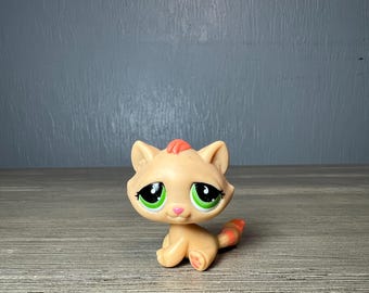 Littlest Pet Shop Orange Tabby Kitten – Green Eyes, Striped Tail – Hasbro ©2006