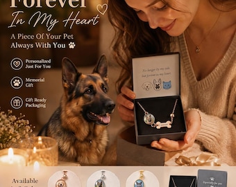 Personalized Pet Memorial Necklace, Custom Dog Photo Pendant, Pet Loss Gift, Dog Mom Gift, Sympathy Jewelry, Pet Keepsake Gift