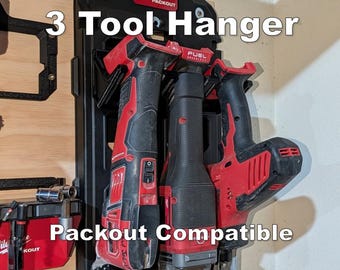 Packout Tool Wall Hanger | Holds 3 Tools | Garage Tool Organizer