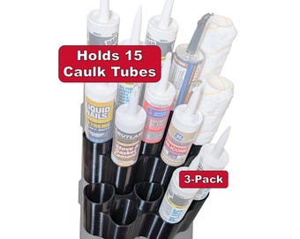 Vehicle Ready Caulk Holder 3-Pack | Holds 15 Tubes (10oz) | Packout Compatible | Gift for Dad