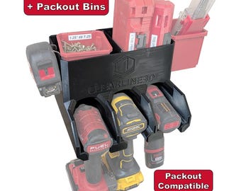 Triple Drill & Driver Organizer | Bin Storage | Fits M18, M12 | Vehicle Ready