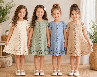 Vintage Lace Crochet Dress Pattern PDF, Heirloom Toddler Summer Dress, Beginner Friendly (Digital Download)