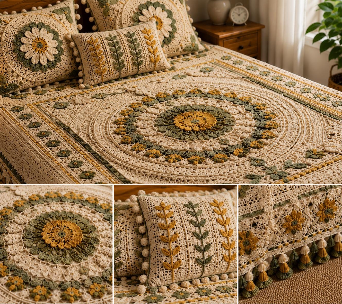 Mandala style crochet blanket pattern - Etsy 日本