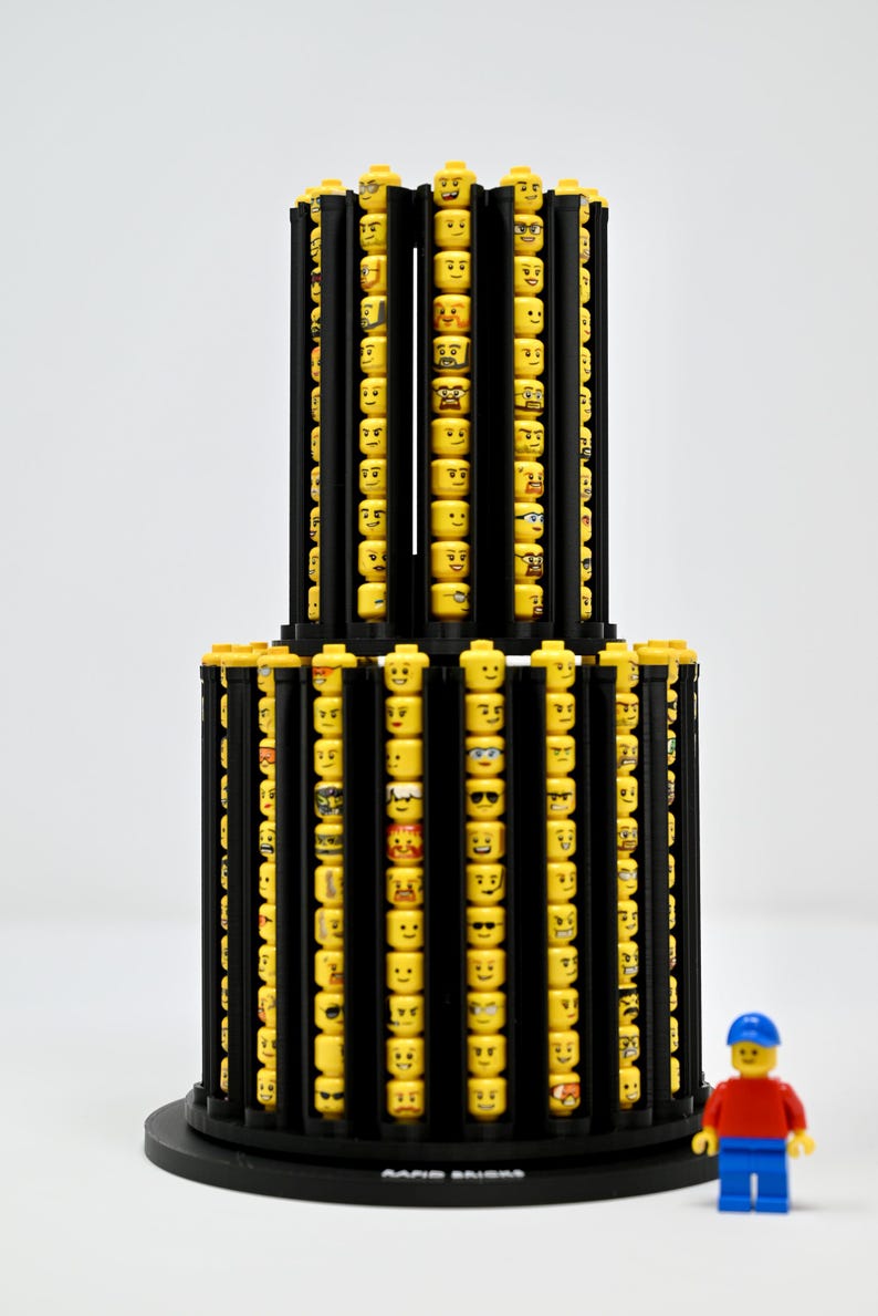 352-Head Minifigure Head Carousel, 2-Tier Rotating Display Stand bild 1