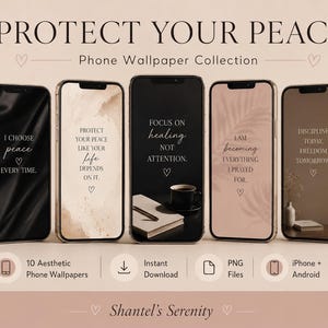 スマホ壁紙、モチベーションを高める癒しの名言、セルフケアのロック画面（即時ダウンロード）