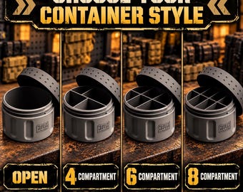 Rugged 3D Printed EDC Storage Container, Screw Lid Utility Capsule, Multiple Compartment Options, Camping Emergency Gear Organizer