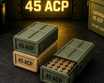 45 ACP Stackable Ammo Case – 50 Round Storage Box for Range & Reloading Ammo