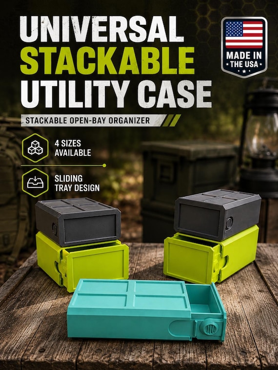 Universal Stackable Utility Storage Case / Box and Organizer– 4 Sizes