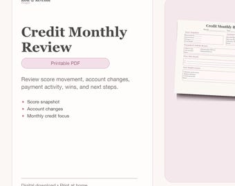 Credit Monthly Review | Printable Credit Check-In Worksheet | GoodNotes Credit Tracker