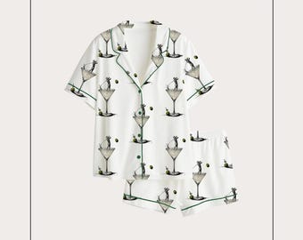 Ensemble de pyjama Martini Golf Femme | Vêtements de nuit à imprimé cocktail