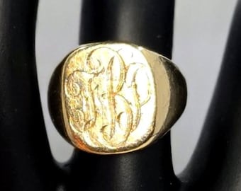 Vintage SZ 8 14k geelgouden 14,59 G eerste zegelring