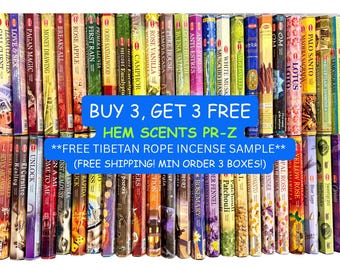 Buy 3, Get 3 FREE + Free Shipping! HEM Scents PR-Z | 20 Incense Stick Hex Box