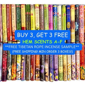 Buy 3, Get 3 FREE + Free Shipping! HEM Scents A-F | 20 Incense Stick Hex Box