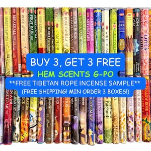 Buy 3, Get 3 FREE + Free Shipping! HEM Scents G-PO | 20 Incense Stick Hex Box