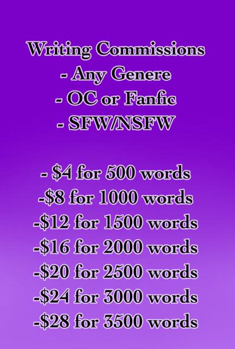 500-8000 WORD WRITING COMMISSIONS - Etsy
