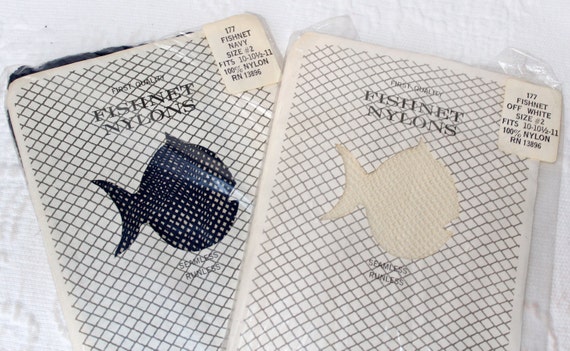 NOS Vtg Fishnet Nylon Stockings Lingerie Hosiery … - image 2