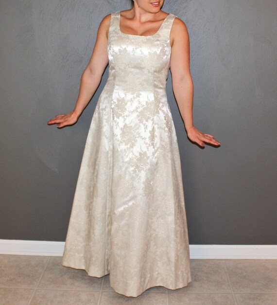 Vtg Scott Mcclintock Dress Gown Gold 