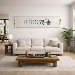 Handwritten Chinese Calligraphy Scroll Shode Traditional Ink Art Zen Wall Decor Gift