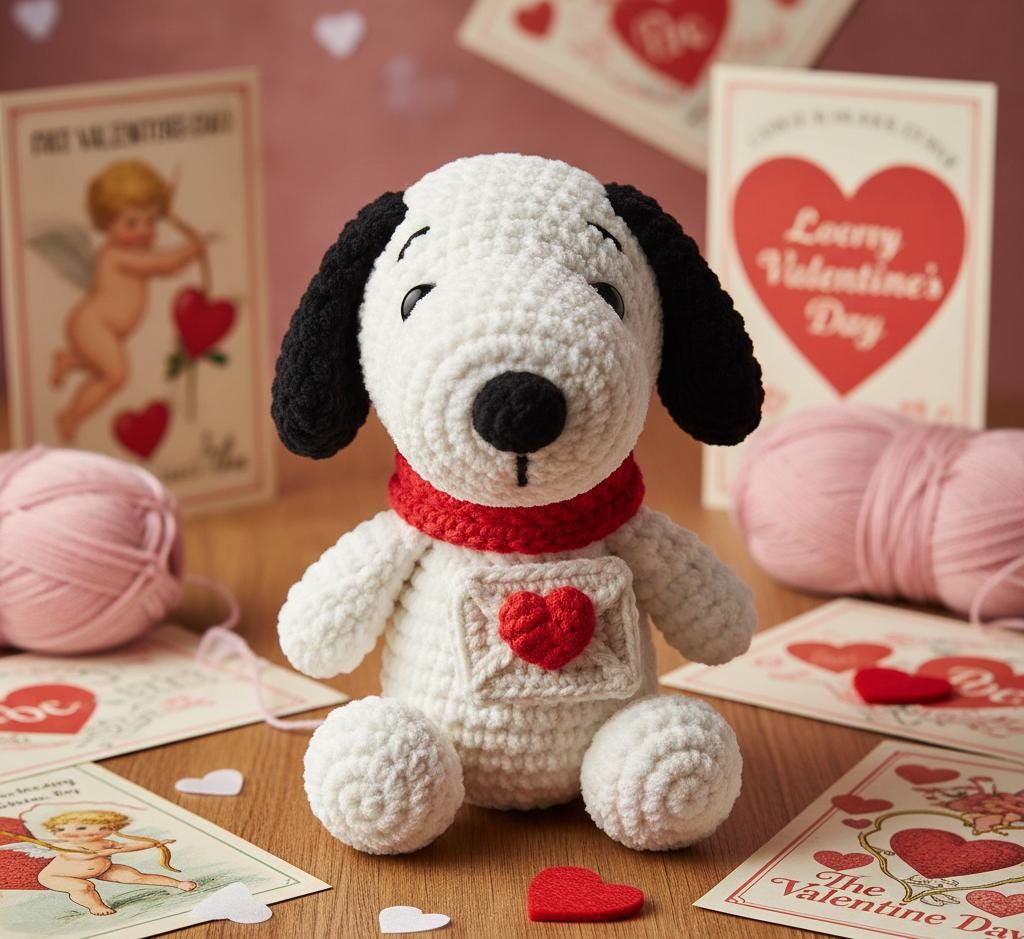 Valentine Snoopy Amigurumi Dog Pattern