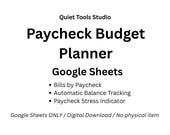 Monthly Paycheck Budget Planner - Google Sheets/Semi-Monthly Budget/ Bills by Paycheck/Automatic Balance Tracker
