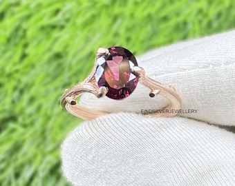 Rhodolite Ring, 925 Sterling Silver, Promise Ring, January Birthstone,  Ring, Rhodolite Garnet, Brides Ring, Stunning Ring, Pave Ring