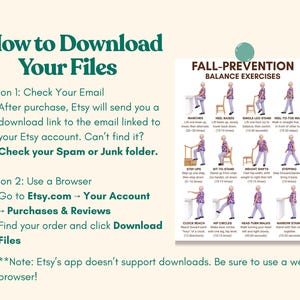 Fall Prevention Balance Exercises for Seniors Printable PDF | Chair ...