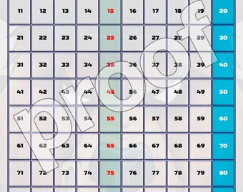 Tabela liczbowa „Pokonaj wszystkie przeszkody” (1–100)