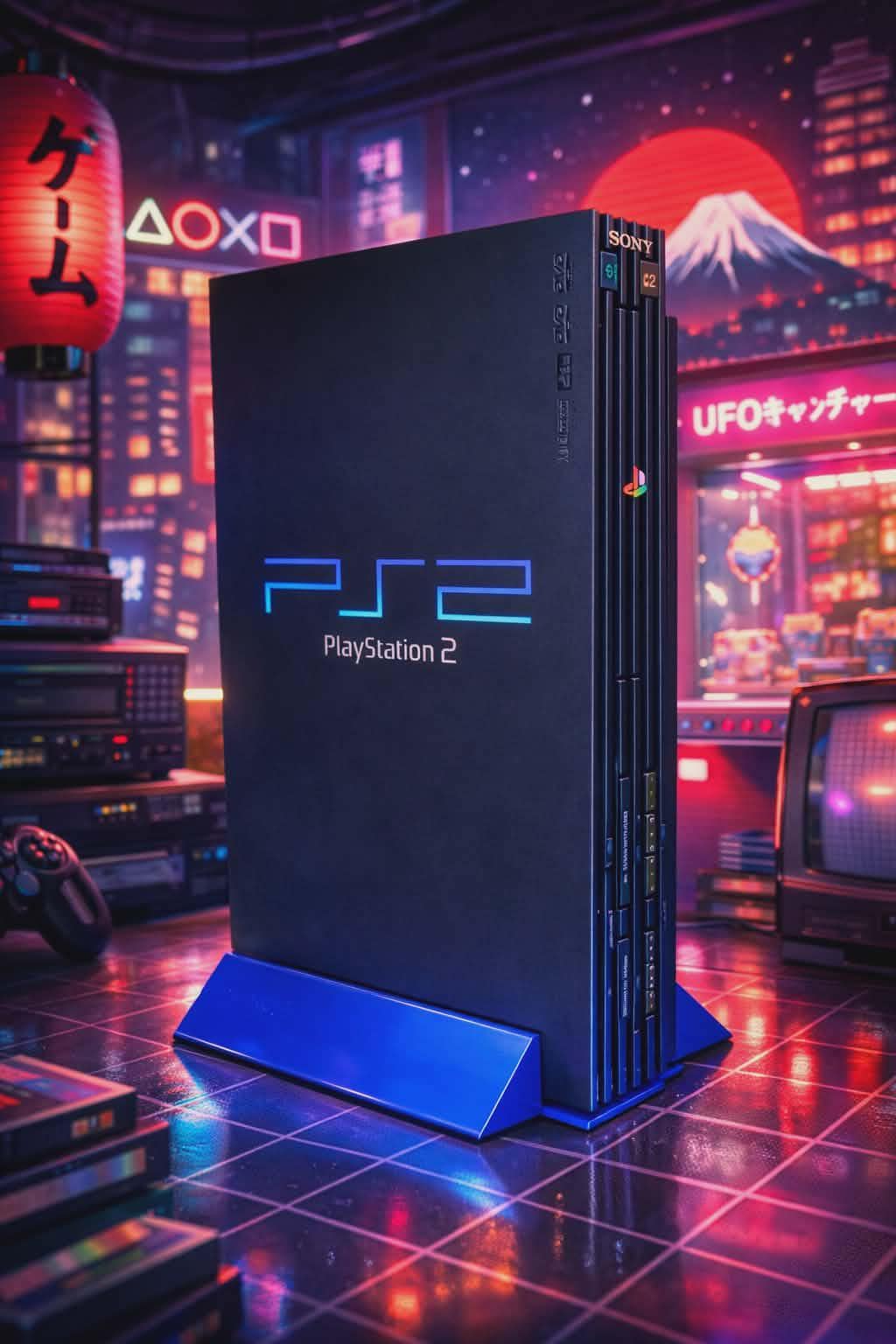 Ps2 Led Stand Playstation 2 Vertical Stand – Retro Gaming Display Base for PS2 ...