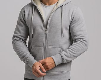 Men’s Fleece Lined Hoodie Sweatshirt – Warm Winter Hoodie for Outdoor & Daily Wear