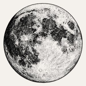 Archivo de grabado de luna llena, fase lunar SVG, arte de la superficie lunar, diseño de grabado láser, archivo LightBurn, archivo de corte CNC, decoración celestial, luna SVG