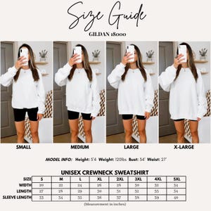 Unisex Crewneck Sweatshirt, Casual Oversized Sweater, Cozy Pullover, Gildan 18000, Size Chart Included, Multiple Sizes Available
