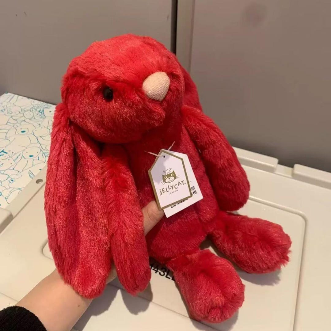 Jellycat Christmas Edition Shy Scarlet Bunny Plush - Premium Bashful ...