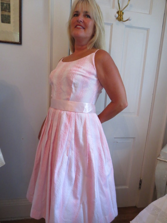 Authentic FIFTIES Pink Cotton SPAGHETTI Strap SUND