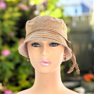 Chemo Headwear, Women&#39;s Cancer Hat, See 3rd/4th Photos for Size Chart, Cotton Chambray/Organic Cotton Reverse, Made in USA, Visit: hedArt