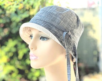 Women's Chemo Hat, Cancer Headwear, Soft Cotton - Organic Reverse, Size Info under Photos