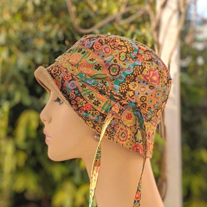 Made in the USA Chemo Caps Reversible Chemo Headwear Size: SMALL-MEDIUM Chemo Hats Available in all sizes. Just Ask!
