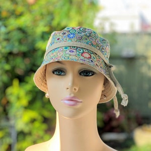 Women&#39;s Chemo Hats, Cancer Headwear, Size Info Seen in 3rd/4th Photo, Cotton Hat, Removable Tie, Handmade in USA, Visit Etsy Shop: hedArt