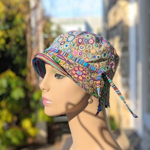 Women's Chemo Hat, Cancer Hat, Size Info in 3rd/4th Photo, Collection of Designer Kaffe Fassett Soft Pre-Washed Cotton Fabrics USA image 6