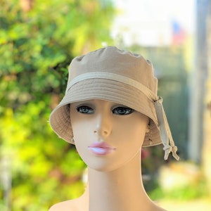Chemo Headwear, Cancer Hats, See 3rd/4th Photos for Size Info, Soft Bark Organic Cotton/Twig Organic Cotton Reverse, Handmade in the USA